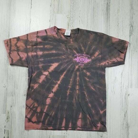 Rocky Mount Fire Bleach Dyed Graphic T-Shirt Youth Size Small - Picture 1 of 7